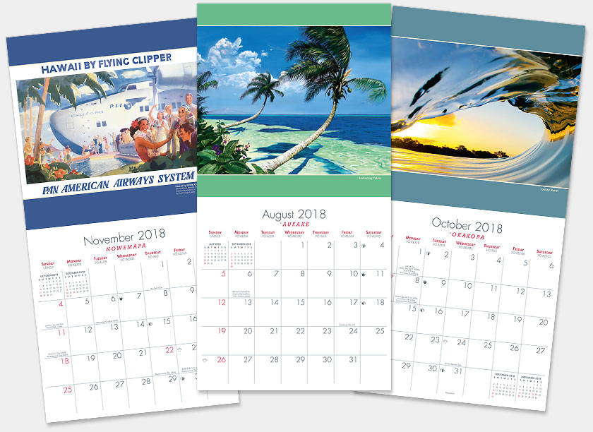 2018 Hawaiian Wall Calendars