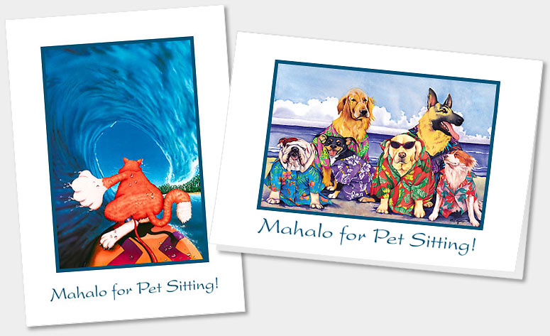 PET SITTING GREETING CARDS