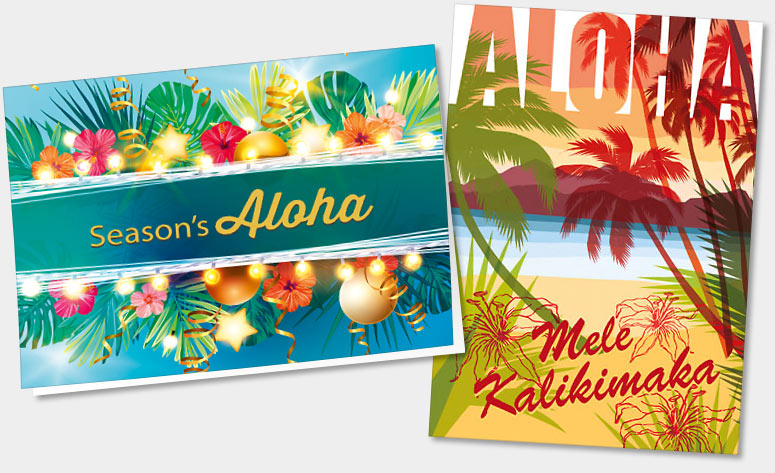 Envelope ONE Hawaiian Christmas Card Hibiscus Holidays Hawaii Mele Kalikimaka 