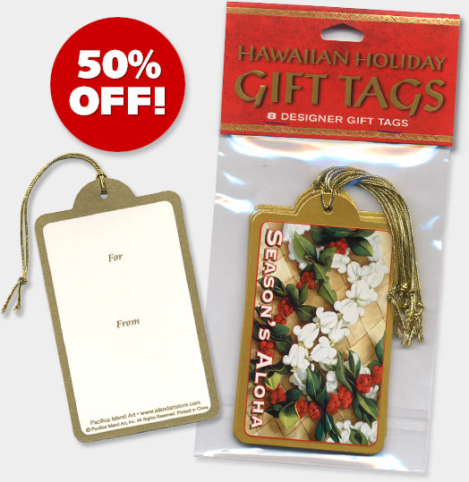 Hawaiian Holiday Christmas Gift Tags - ON SALE 50% OFF!