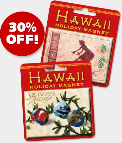 Hawaiian Holiday Christmas Magnets - ON SALE 30% OFF!