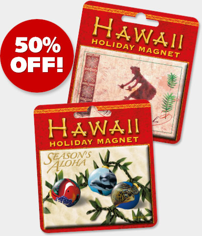 Hawaiian Holiday Christmas Magnets - ON SALE 50% OFF!