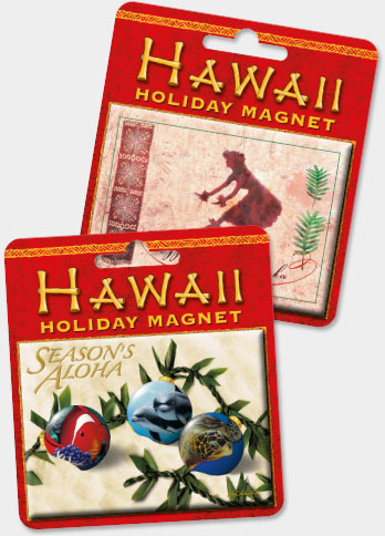 Hawaiian Holiday Christmas Magnets