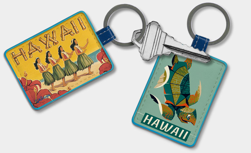 Hawaiian Leatherette Keychains