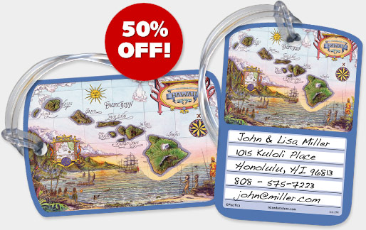 Hawaiian Luggage Tags - ON SALE 50% OFF!