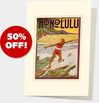 Hawaiian PREMIUM GREETING CARDS - ON SALE 50% OFF!