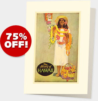 Hawaiian PREMIUM GREETING CARDS - ON SALE 75% OFF!