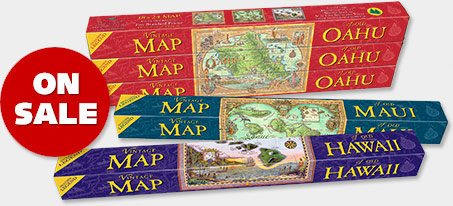 Hawaiian Vintage Maps - ON SALE 50% OFF!