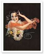Hawaiian Pin Up Girl - Fine Art Prints & Posters