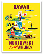 Northwest Orient Airlines, Hawaii - Fine Art Prints & Posters