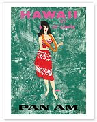Pan Am, Hawaii by Clipper - Hula Girl - Fine Art Prints & Posters