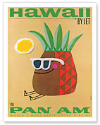 Pan Am Hawaii by Jet, Pineapple Head - Giclée Art Prints & Posters