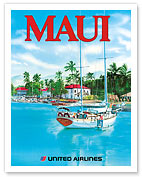 United Airlines Maui, Lahaina - Fine Art Prints & Posters
