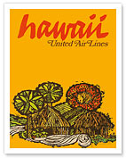 Hawaii Huts, United Airlines - Fine Art Prints & Posters