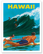 Big Wave Surfing at Waimea - Fine Art Prints & Posters