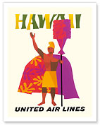 Hawaii United Airlines King Kamehameha - Fine Art Prints & Posters