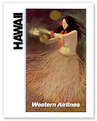 Hawaii Western Airlines Hula Dancer - Fine Art Prints & Posters