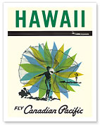 Fly Canadian Pacific Airlines Hawaii - Hawaiian Fisherman Casting Net - Fine Art Prints & Posters