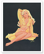 Platinum Blonde in Lingerie - c. 1950 - Fine Art Prints & Posters