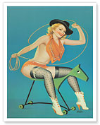 Roping The Horse - Flirt Magazine October 1952 - Fine Art Prints & Posters