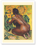 Women on her Knees with Sun Flowers (Mujer de rodillas con girasoles) - c. 1946 - Fine Art Prints & Posters