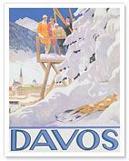 Davos Switzerland - Winter Sports - c. 1918 - Fine Art Prints & Posters