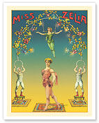 Miss Zélia - Aeralist & Trapeze Artist - c. 1890 - Fine Art Prints & Posters