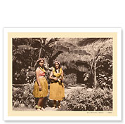 Hula Girls Hawaii - c. 1930's - Giclée Art Prints & Posters