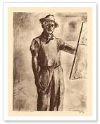 John Kelly Self Portrait - Honolulu Hawaii - from Etchings and Drawings of Hawaiians - c. 1942 - Fine Art Prints & Posters