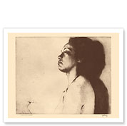 Mokihana, Hawaii - Native Hawaiian Girl - from Etchings and Drawings of Hawaiians - c. 1936 - Fine Art Prints & Posters