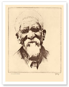 Old Kalama, Hawaii - Native Hawaiian Man - from Etchings and Drawings of Hawaiians - c. 1930 - Fine Art Prints & Posters