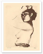 Kanani, Hawaii - Topless Native Girl - from Etchings and Drawings of Hawaiians - c. 1936 - Giclée Art Prints & Posters