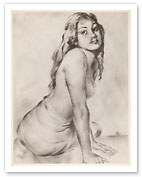 Marion - Topless Hawaiian Girl - from Etchings and Drawings of Hawaiians - Giclée Art Prints & Posters