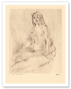 Study of Nude, Hawaii - Native Girl - from Etchings and Drawings of Hawaiians - c. 1940's - Fine Art Prints & Posters