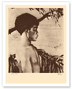 Kaipo, Hawaii - Native Hawaiian Boy - from Etchings and Drawings of Hawaiians - c. 1935 - Giclée Art Prints & Posters