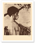 Kaipo, Hawaii - Native Hawaiian Boy - from Etchings and Drawings of Hawaiians - c. 1935 - Fine Art Prints & Posters