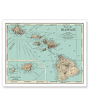 Map of Hawaii - Rand McNally Atlas - Fine Art Prints & Posters