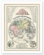 Map of the Eastern Hemisphere - Rivers of Europe, Asia and Africa - Fine Art Prints & Posters