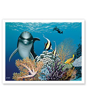 Coral Garden, Hawaiian Dolphin - Fine Art Prints & Posters