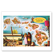 Aloha Airlines Route Map of the Hawaiian Islands - Fine Art Prints & Posters