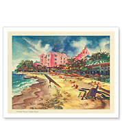 Hawaii's Famous Waikiki Beach - United Air Lines - Giclée Art Prints & Posters