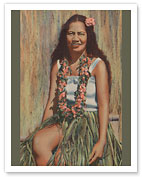 Hawaiian Hula Girl - Vintage Photograph - Fine Art Prints & Posters