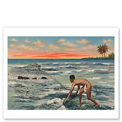 Hawaiian Fisherman (Lawaia) With Net - Fine Art Prints & Posters