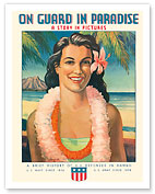 On Guard in Paradise - Hawaiian Hula Girl - Fine Art Prints & Posters