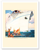 Boat Days - Honolulu, Hawaii - SS Lurline Ocean Liner - c. 1932 - Fine Art Prints & Posters