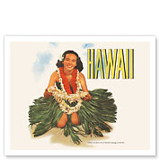 Hawaiian Girl with Flower Leis - Matson Lines - Fine Art Prints & Posters
