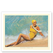 Hawaiian Bathing Beauty, Hawaii - Matson Line (Matson Navigation Company) - c. 1938 - Fine Art Prints & Posters