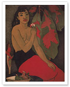 Hawaiiana - Topless Nude Hawaiian Woman - Giclée Art Prints & Posters