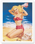 Nice to Know You - All American Beach Girl - c. 1950's - Fine Art Prints & Posters
