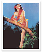 I Hope the Boys Don't Draw Straws Tonight - Tropical Bikini-Clad Girl - c. 1946 - Fine Art Prints & Posters